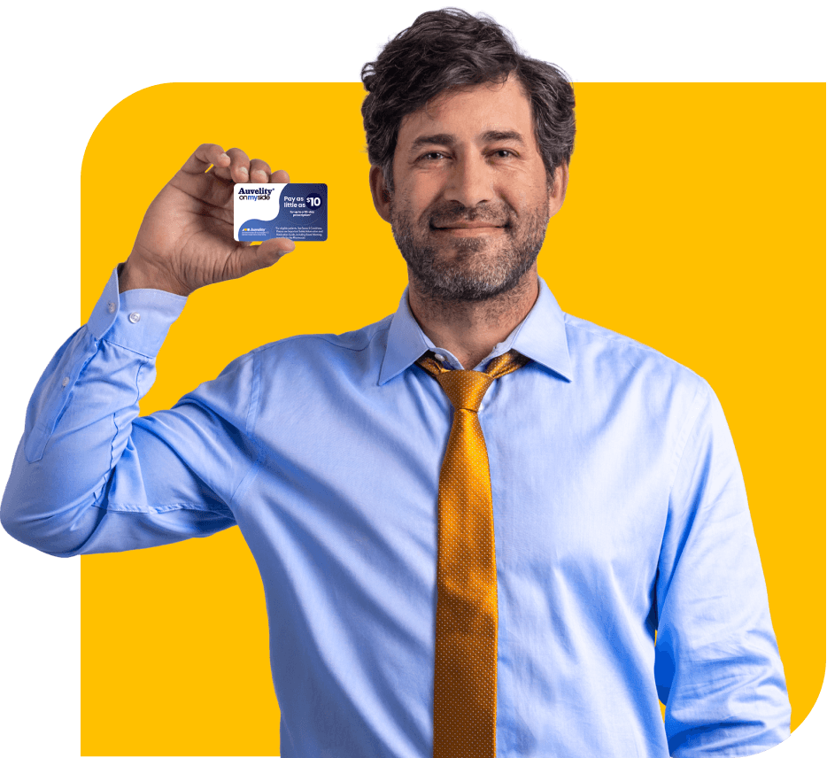 Man holding savings card
